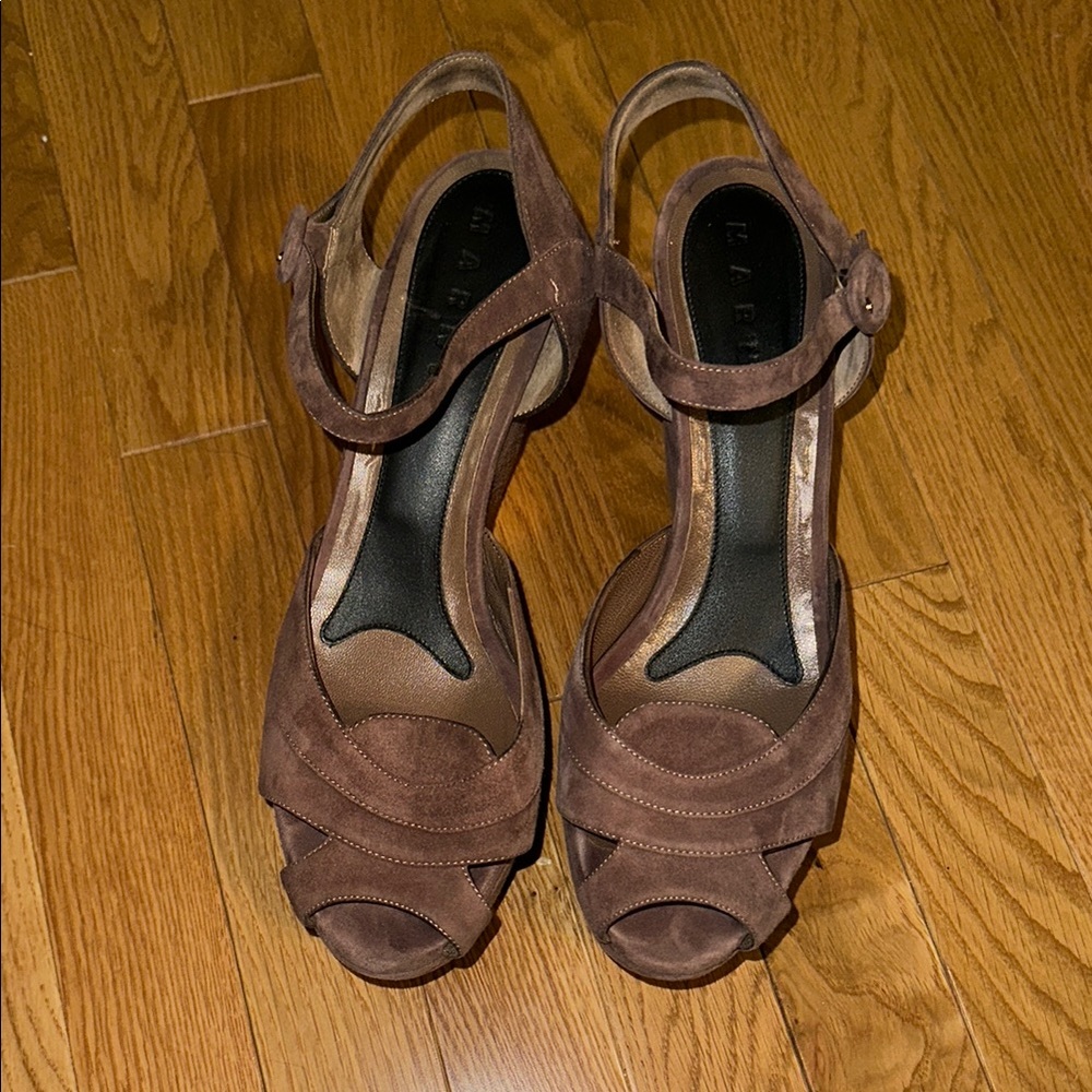 Marni Mauve/Brown Women's Platform Wedges